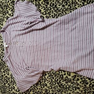 Hailey & Co. Striped Ruffle Sleeve Midi Dress